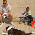 Hier waren mijn vriend en ik van de zomer naar de duinen gegaan met mijn neefje en onze hond Dana. Omdat moment was er voor Dana alles wat ze wilde hebben: zand, kinderen, andere honden, mijn vriend en ik en dat ze lekker los mocht lopen (dat mag daar in een bepaald gebied). 