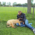 Uitgeput bij de eerste en laatste gelopen show, jonge hondendag 2010.